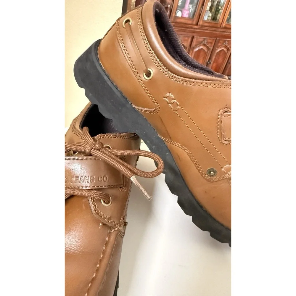 VTG Polo Ralph Lauren Ranger Leather Boat Deck Shoes Moc Toe Brown Mens 9.5D
